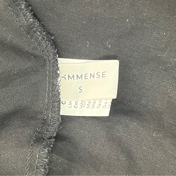 Commense Black Sara Linen Cotton Midi A-line Ballerina Summer Dress S - Picture 8 of 12